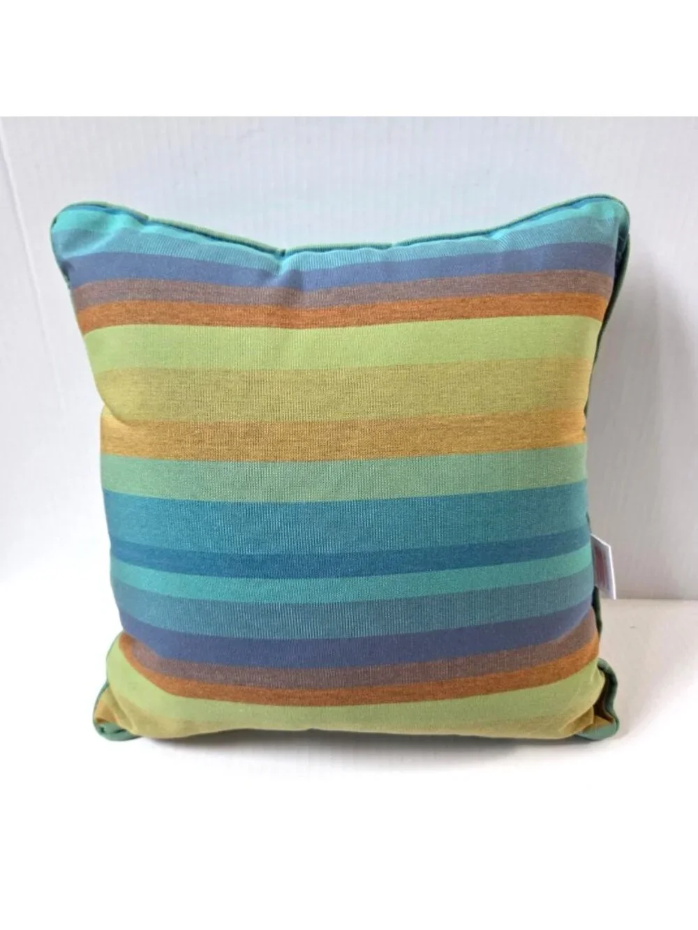 Sunbrella Pillow Astoria Lagoon Blue Green Stripe Outdoor Beach Patio 16